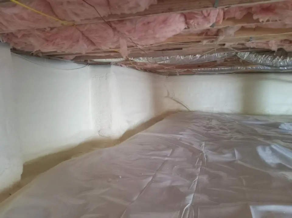 Crawl space encapsulation with closed-cell spray foam for Attic Insulation in Weldon Spring